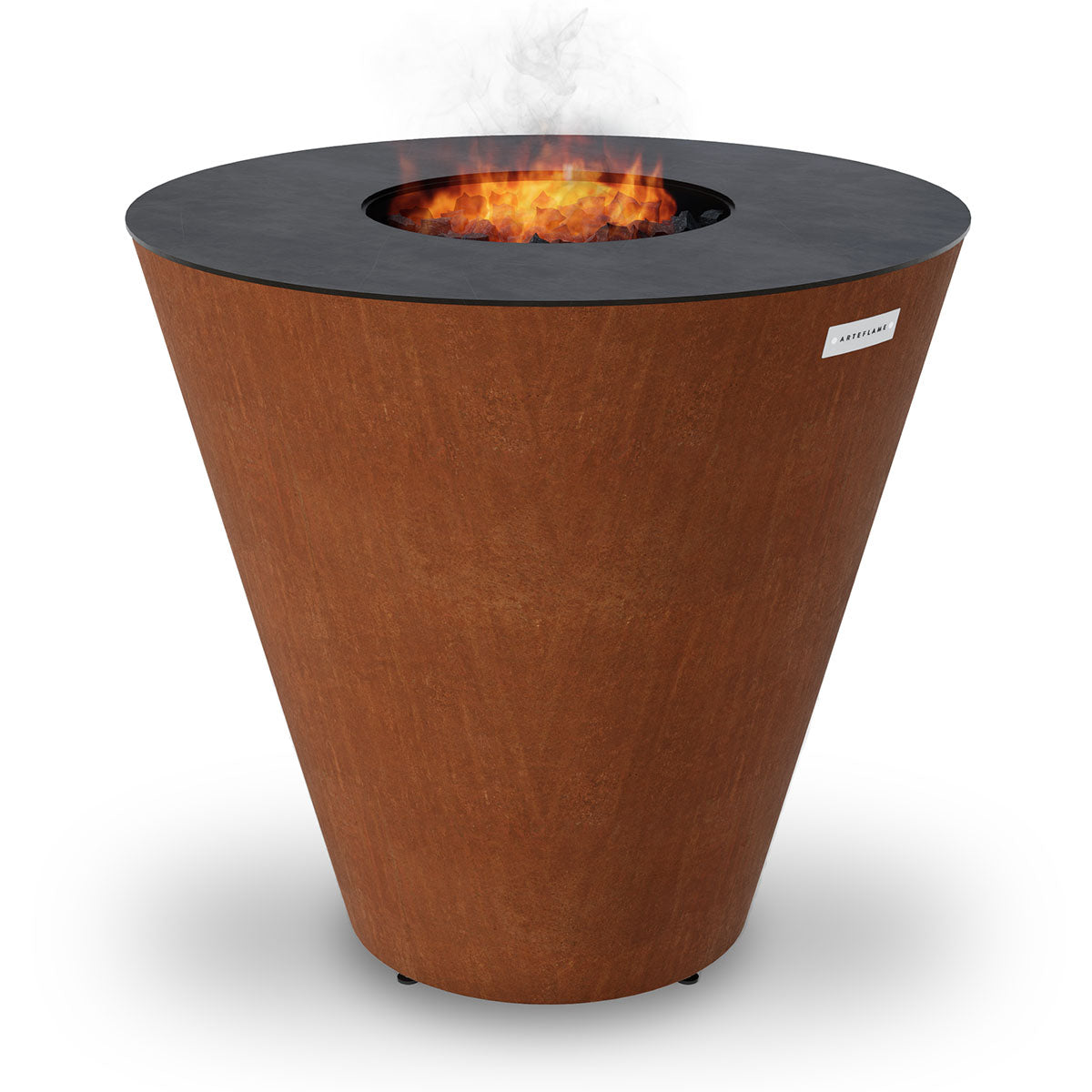 Arteflame One Series 40″ — Flat-Top Charcoal Grill & Fire Bowl (Single-Piece CORTEN Steel)