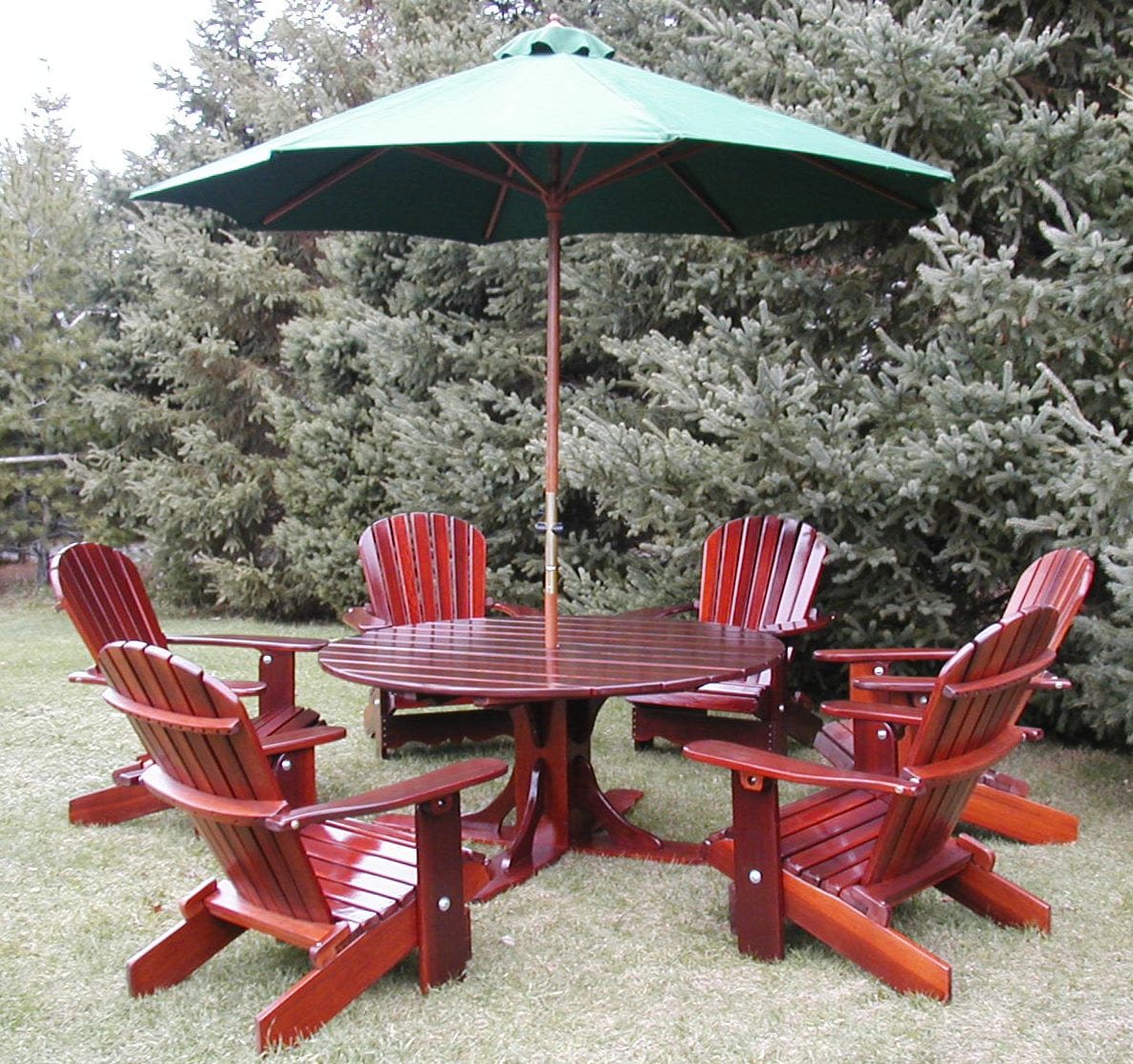 The Best Adirondack Chair Company Wooden Royal Picnic Set for 6