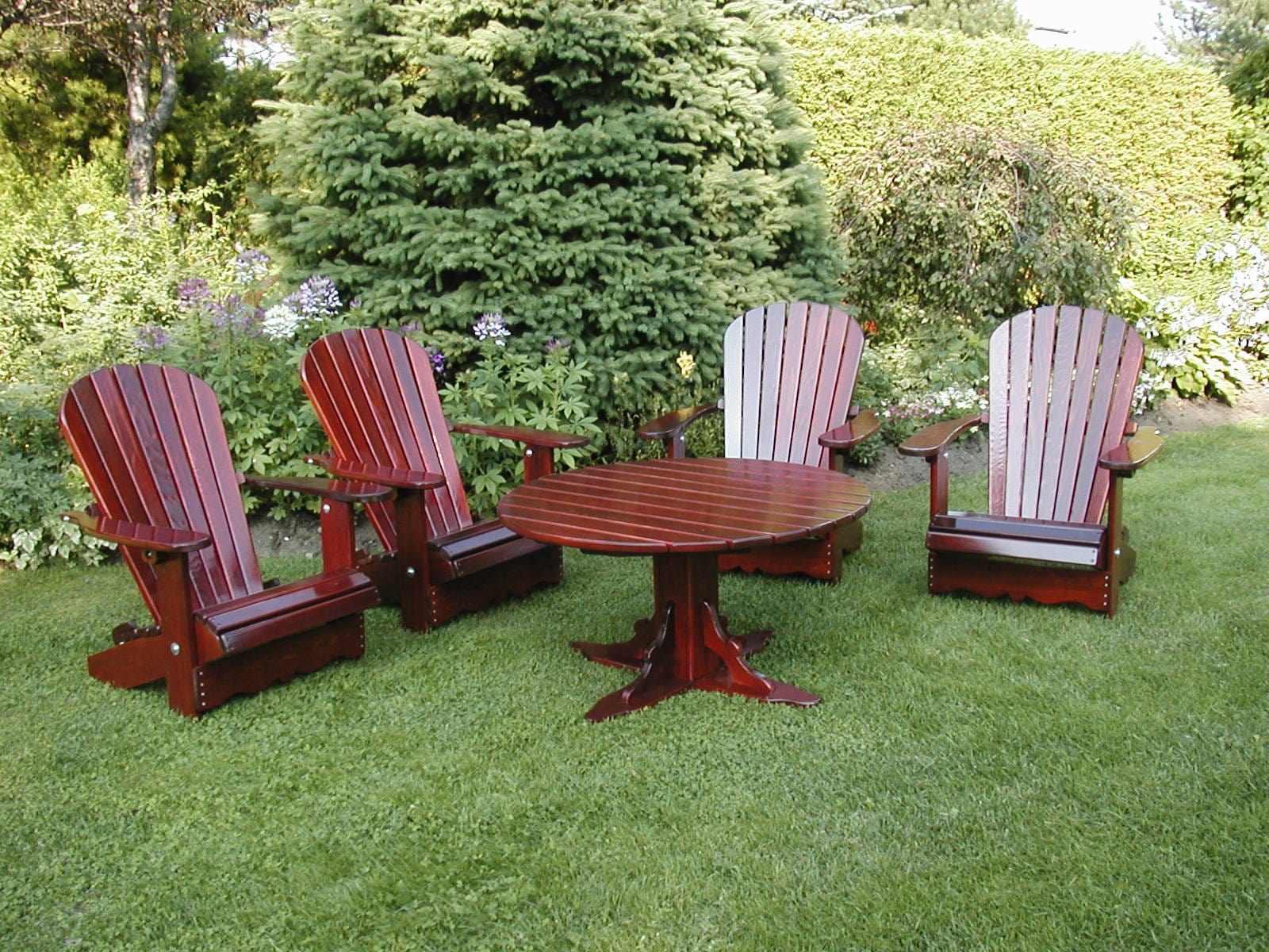 The Best Adirondack Chair Company Wooden Royal Picnic Set for 4