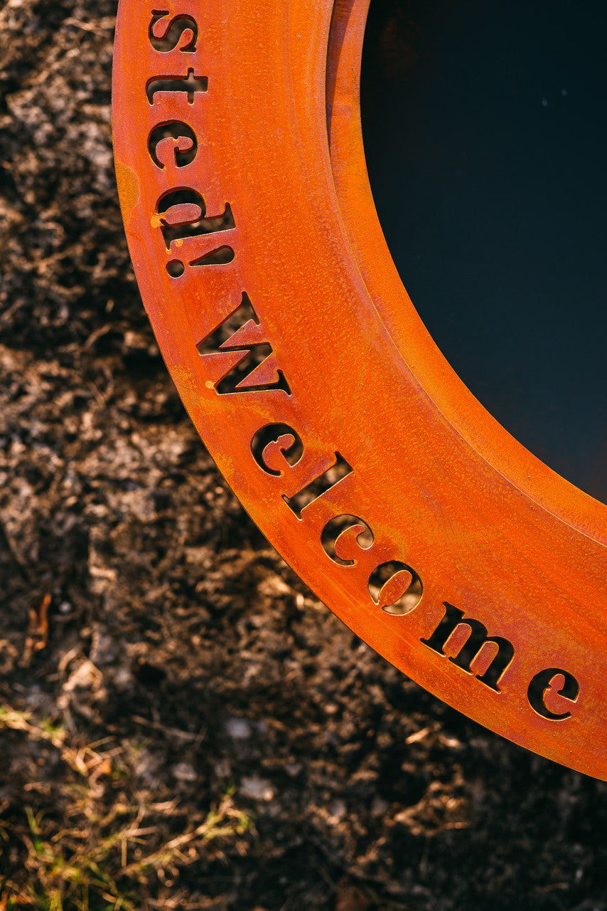 Fire Pit Art Saturn "Toasted" Personalized Artisan Fire Pit