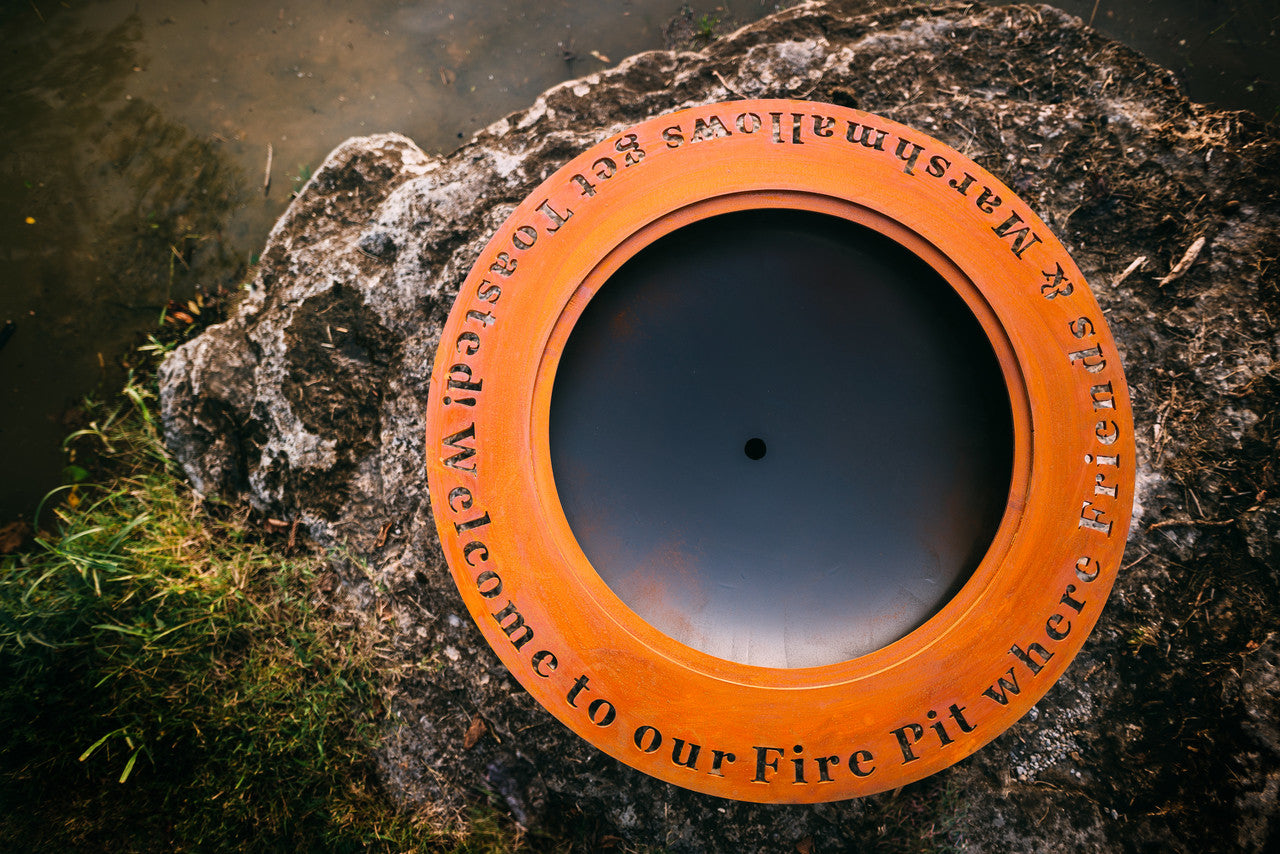 Fire Pit Art Saturn "Toasted" Personalized Artisan Fire Pit