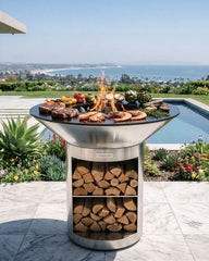 Arteflame 40″ Platinum Series — Flat-Top Charcoal Grill & Fire Bowl with Storage Base