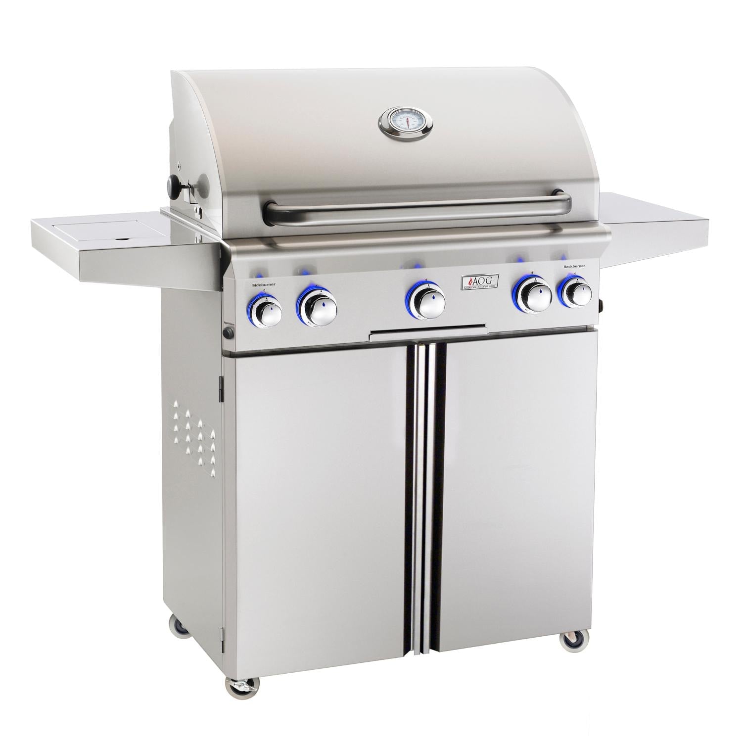 American Outdoor Grill L-Series 30″ Freestanding Portable Gas Grill with Rotisserie & Side Burner