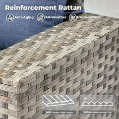 Modular Outdoor Wicker Sofa Set with Fire Pit Table-1