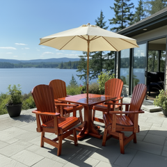 The Best Adirondack Chair Company Dining Set for 4 with Pedestal Table