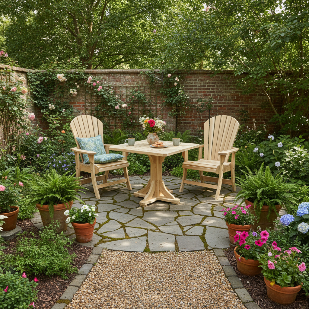 The Best Adirondack Chair Company Dining Set for 2 with Pedestal Table