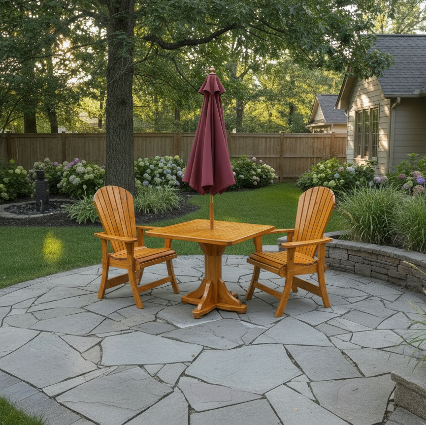 The Best Adirondack Chair Company Dining Set for 2 with Pedestal Table