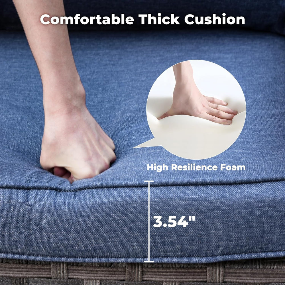 Modular Outdoor Wicker Sofa Set with Fire Pit Table-3