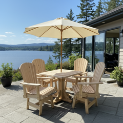 The Best Adirondack Chair Company Dining Set for 4 with Pedestal Table