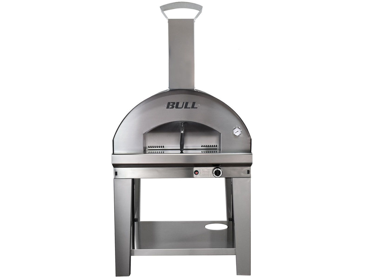 Bull Gas-Fired Freestanding Italian Pizza Oven on Cart — Stainless Steel