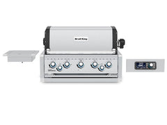 Broil King 111 x 70-Inch Outdoor Kitchen Island with Imperial QS 590i 5-Burner Gas Grill, Rotisserie, Side Burner & Refrigerator