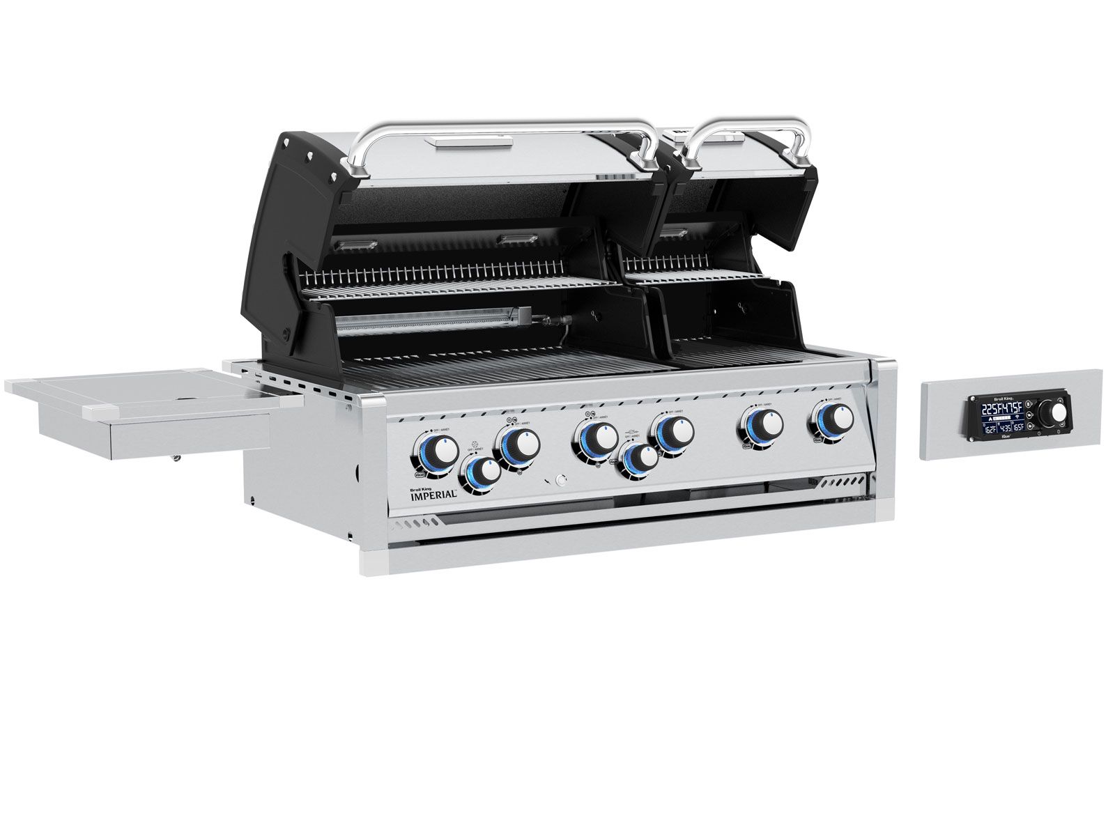Broil King Imperial Outdoor Kitchen Island with QS 590i 5-Burner Grill, Rotisserie, Side Burner & Refrigerator