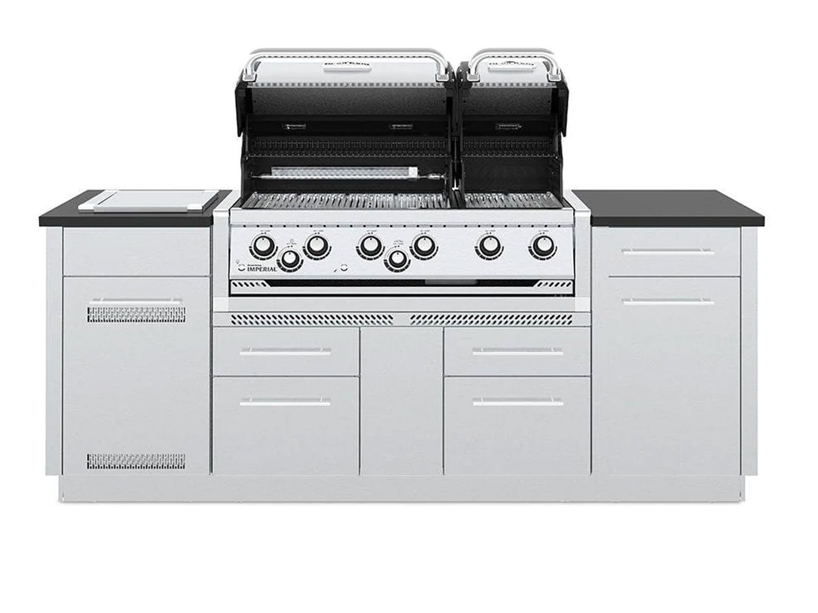 Broil King Imperial S 690i 6-Burner Gas Grill Center with Rotisserie, Side Burner & Granite Countertop