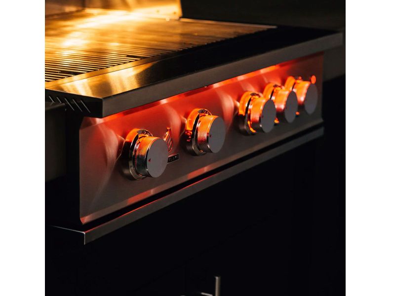 TrueFlame 40-Inch 5-Burner Freestanding Gas Grill with Rear Infrared Burner
