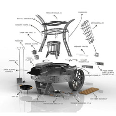 Tromen Hummer Firepit Open Fire Mega Grill with Oven